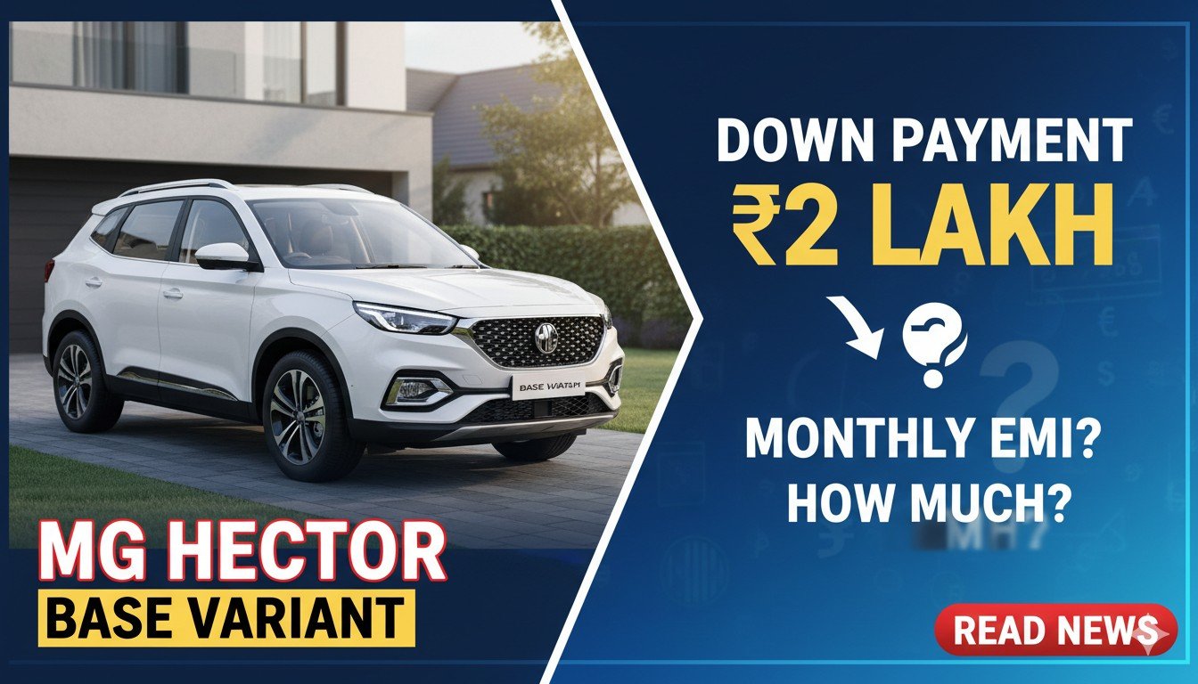 MG Hector बेस वेरिएंट Style मॉडल सफेद कलर में फ्रंट व्यू