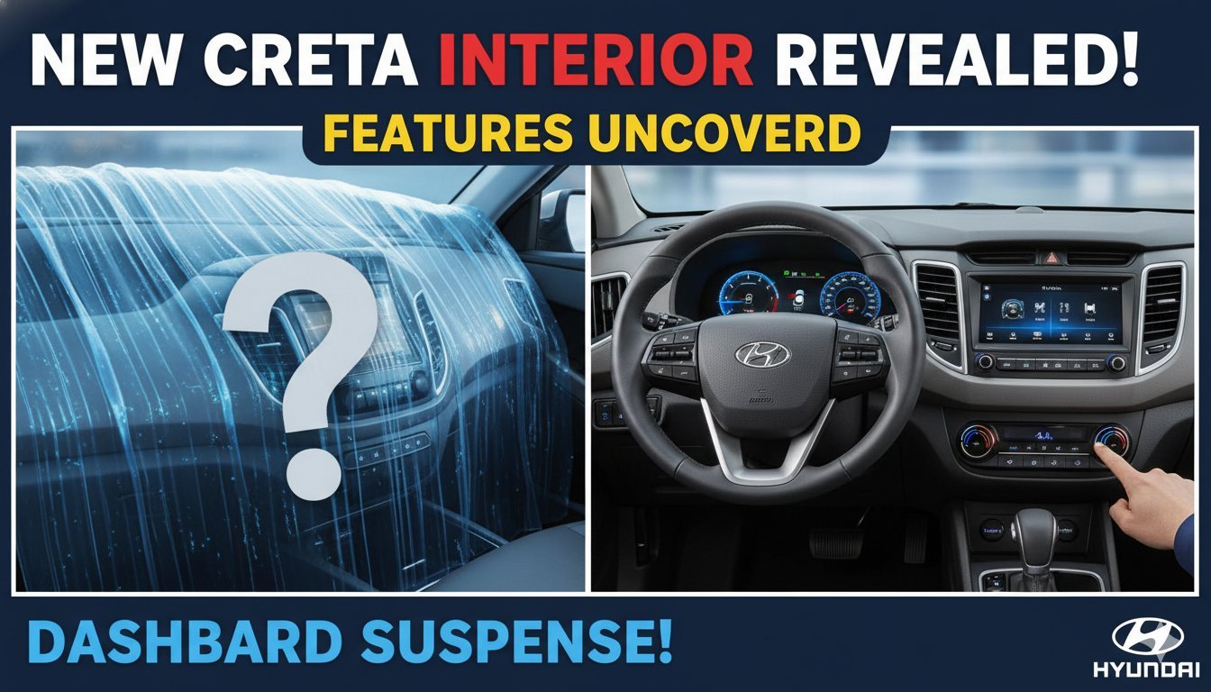 लीक हुई न्यू जनरेशन Hyundai Creta के इंटीरियर स्पाई इमेज, जिसमें रियर सीट और नए फीचर्स नजर आ रहे हैं।