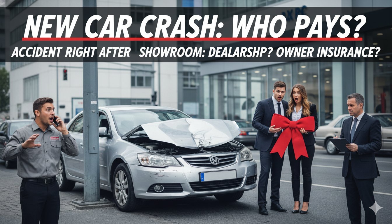 नई महिंद्रा थार शोरूम से गिरकर क्षतिग्रस्त हुई कार