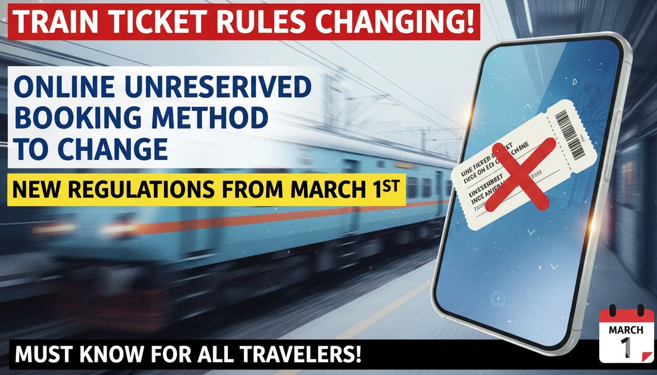 भारतीय रेलवे RailOne ऐप से अनारक्षित टिकट बुकिंग का नया तरीका, 1 मार्च 2026 से UTS ऐप बंद