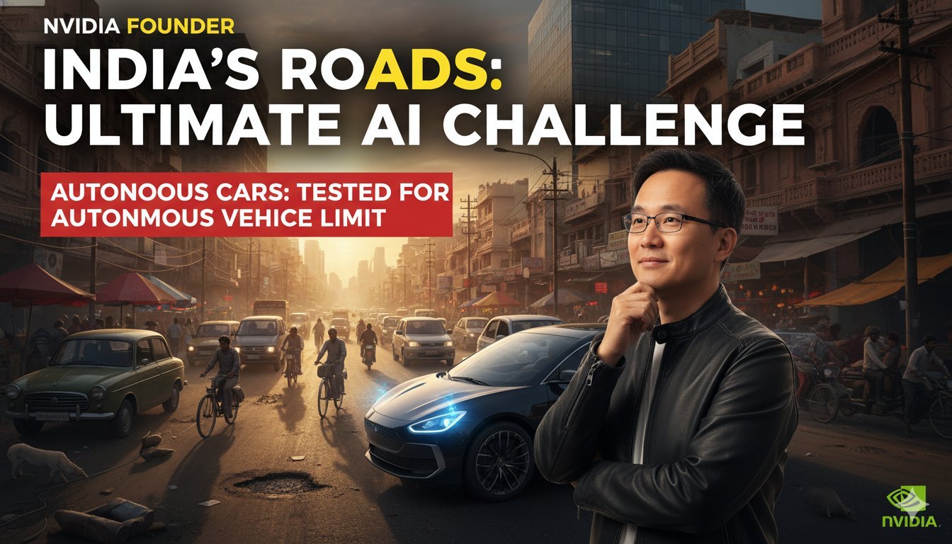एनवीडिया के सीईओ जेन्सन हुआंग भारत की सड़कों पर ऑटोनॉमस गाड़ियों की चर्चा करते हुए