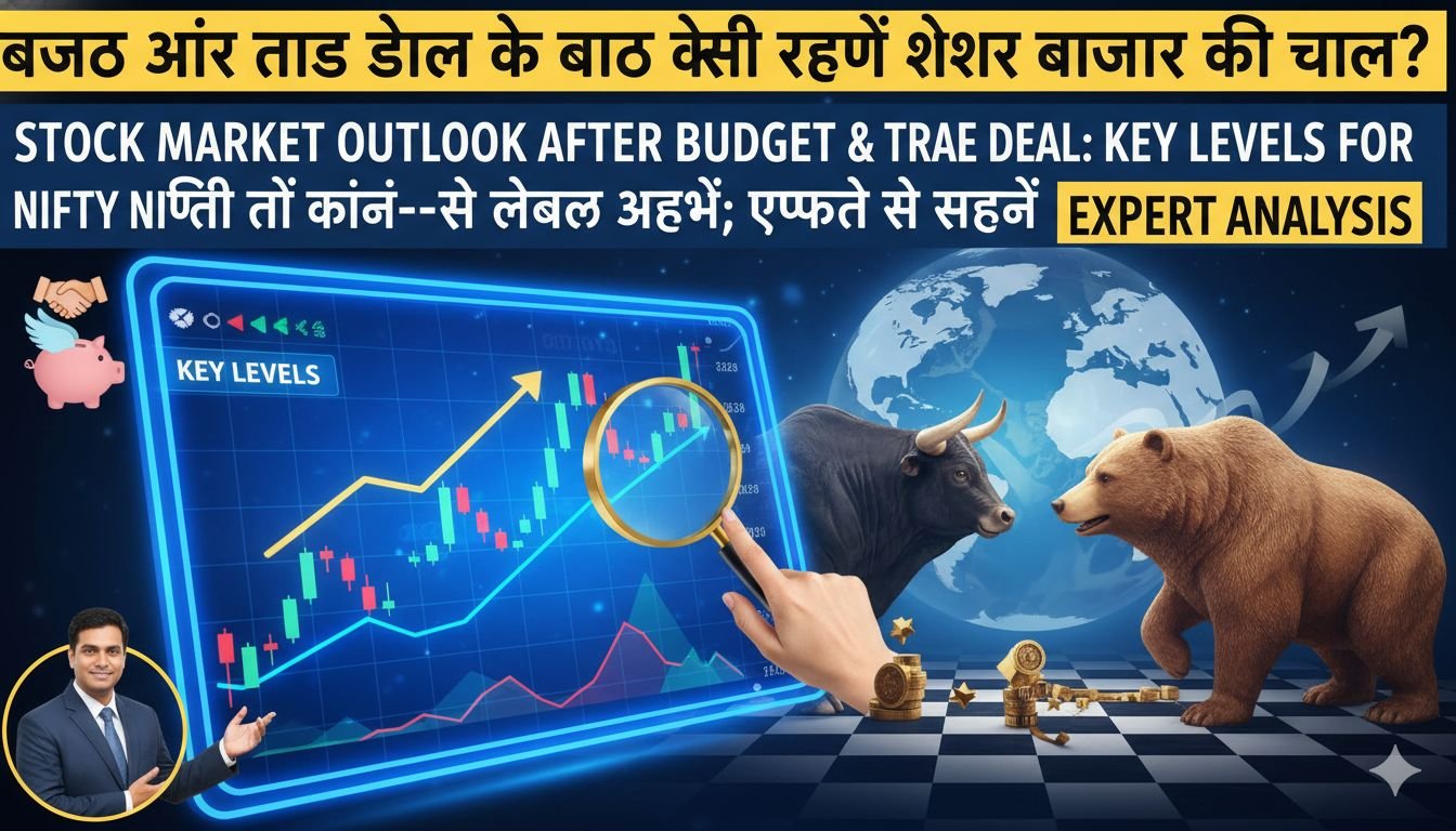 भारतीय शेयर बाजार ग्राफ बजट और ट्रेड डील के बाद