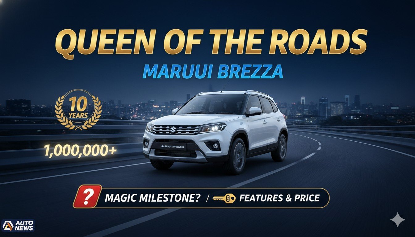 Maruti Suzuki Brezza compact SUV parked on road showing front design and alloy wheels