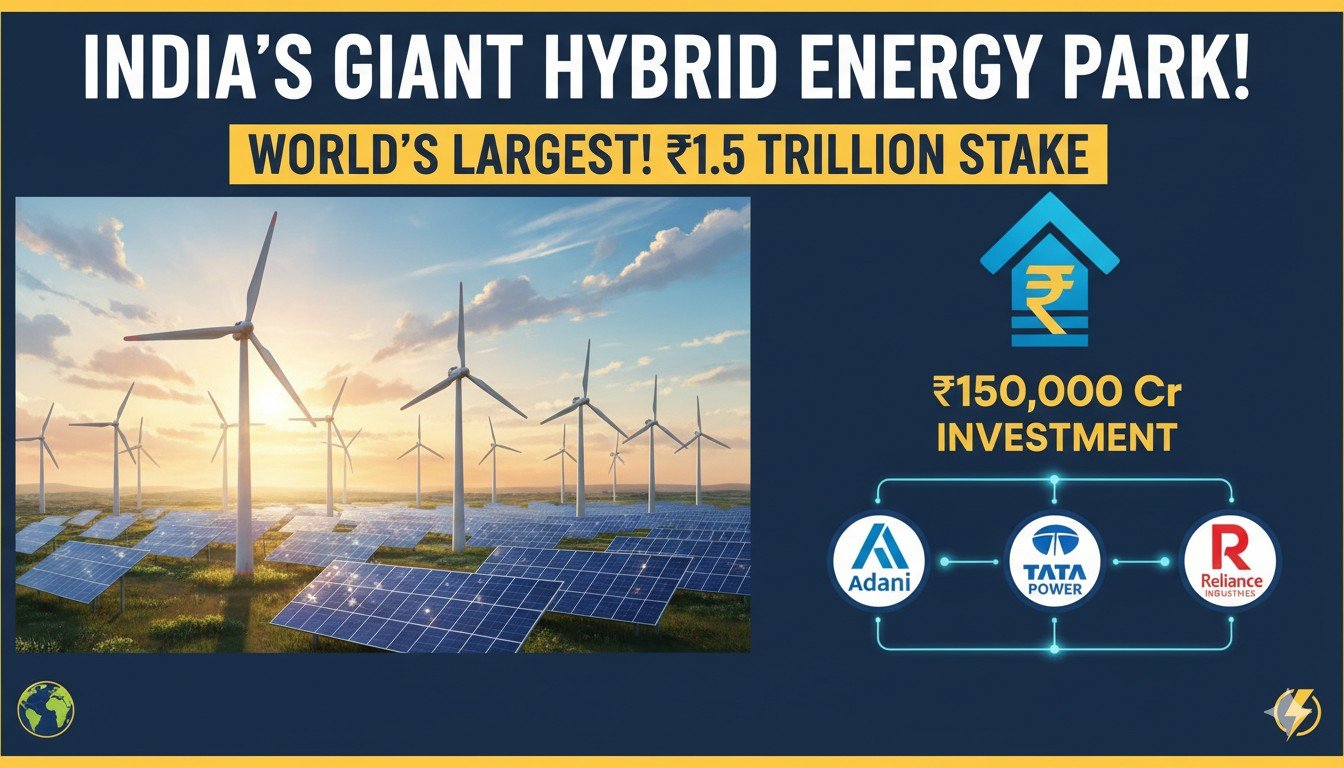 गुजरात के खावड़ा में दुनिया का सबसे बड़ा हाइब्रिड रिन्यूएबल एनर्जी पार्क, सोलर पैनल और विंड टरबाइन के साथ फैला विशाल क्षेत्र